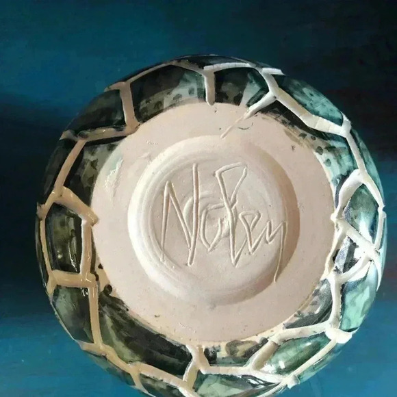 Handmade Geometric Ceramic Vase - Picture 4 of 5